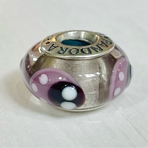 Pandora Purple Glass Ladybird / Ladybug Murano Charm - Picture 2 of 5